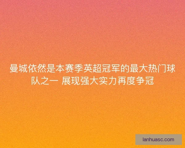 曼城依然是本赛季英超冠军的最大热门球队之一 展现强大实力再度争冠